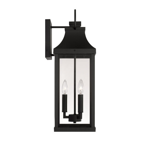 Bradford Black Outdoor Three-Light Wall Lantern with Clear Glass, image 6