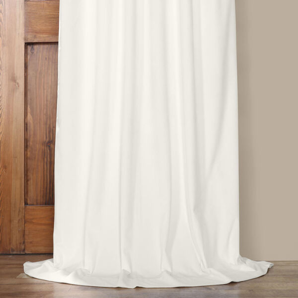 White 120 x 50 In. Plush Velvet Curtain Single Panel, image 5