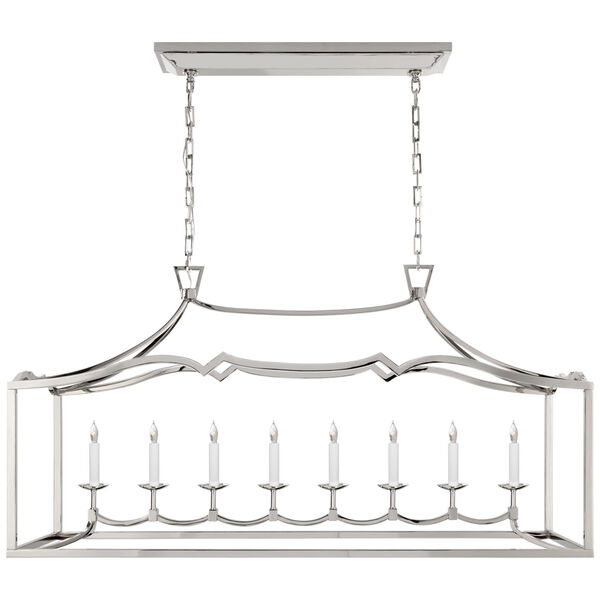 Fancy Darlana Large Linear Pendant in Polished Nickel by Chapman and Myers, image 1