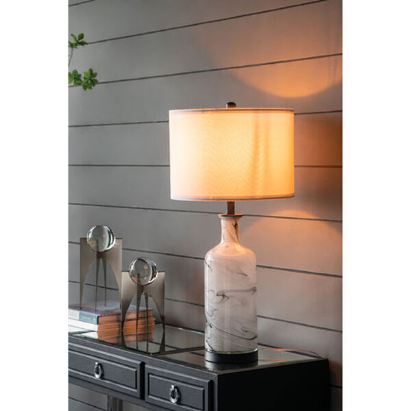 Sarris White Grey Glass Table Lamp, image 2
