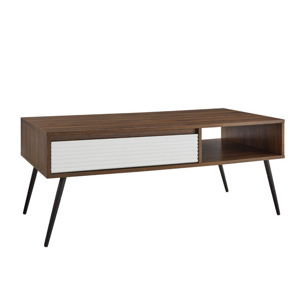 Lane Solid White and Dark Walnut Drawer Coffee Table, image 2
