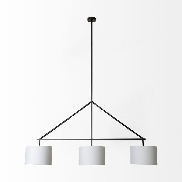 Nelly White and Black Three-Light Chandelier, image 2