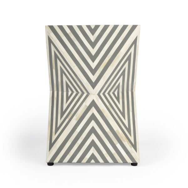 Anais Gray and White Bone Inlay End Table, image 3