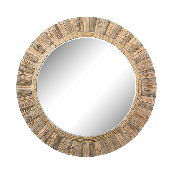 Natural Drift Wood 64-Inch Round Mirror, image 1