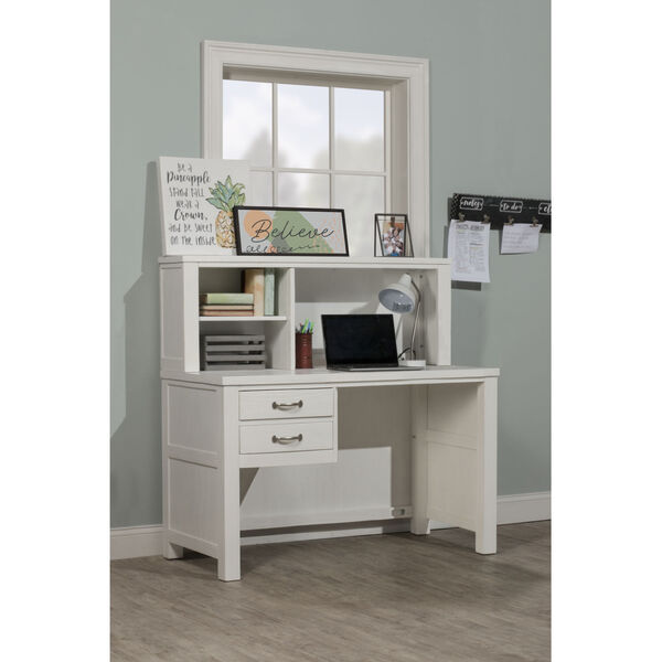 Highlands White Desk With Hutch, image 1