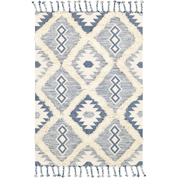 Apache Dark Blue and Cream Rectangle 3 Ft. x 5 Ft. Rugs, image 1