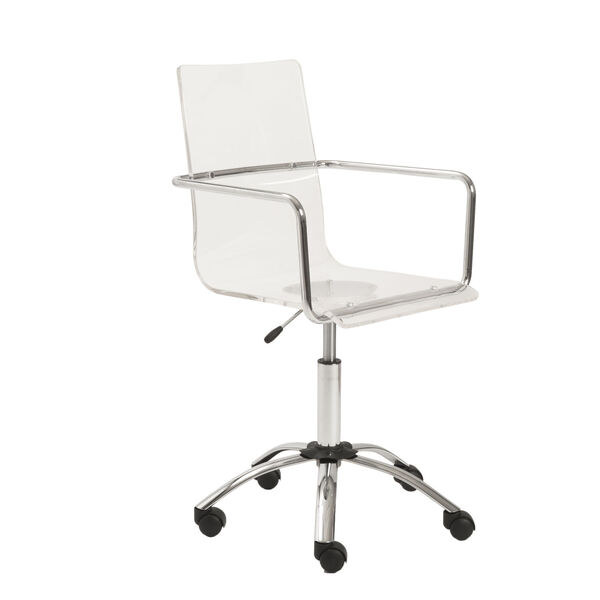 Chloe Clear 21-Inch Office Chair with Chromed Steel Base, image 2