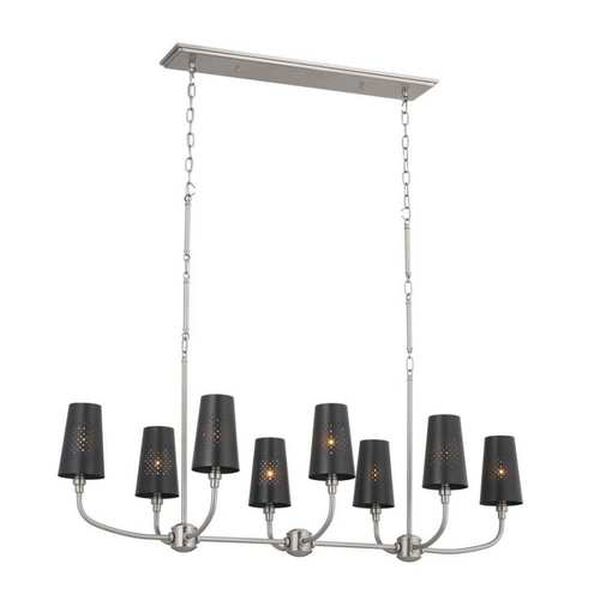 Adeena Classic Pewter Eight-Light Linear Chandelier, image 4