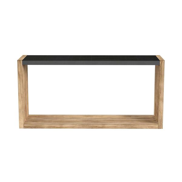 Catalina Distressed Wood Stone Top Console Table, image 1