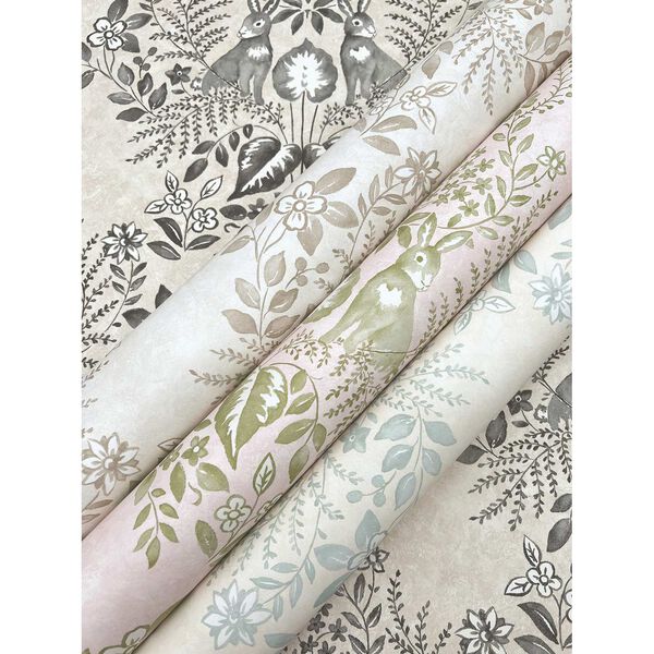 Cottontail Toile Linen and Charcoal Peel and Stick Wallpaper, image 3