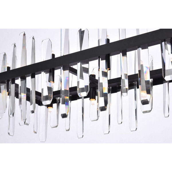 Serena Black and Clear 36-Inch Rectangle Chandelier, image 4