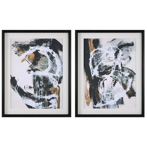 Winterland Satin Black Frame Abstract Prints, Set of 2, image 2