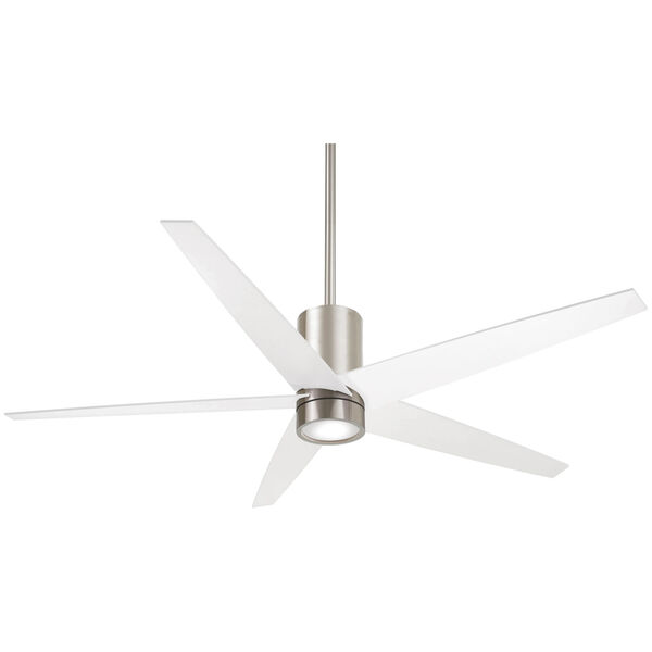 Symbio Brushed Nickel and White One-Light LED Ceiling Fan, image 1