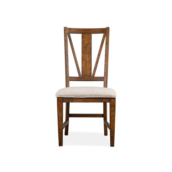 Bay Creek Aged Bronze Wood Dining Side Chair with Upholstered Seat, image 1