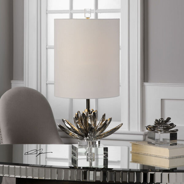 Silver Lotus Accent Lamp, image 2