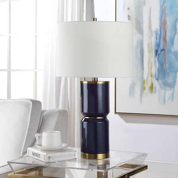 Vivian Royal Blue and Gold One-Light Table Lamp, image 3