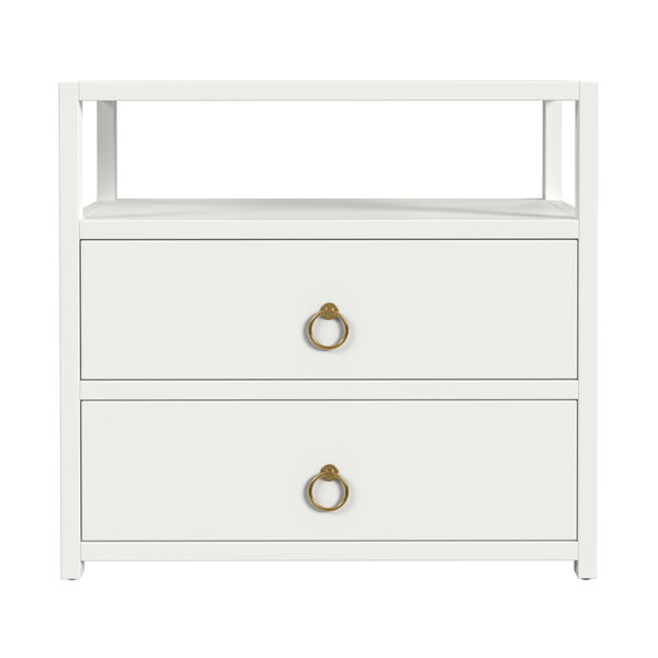 Lark White Wide Nightstand with Drawers, image 2
