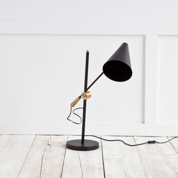 Fragon II Black and Gold One-Light Adjustable Table Lamp, image 2