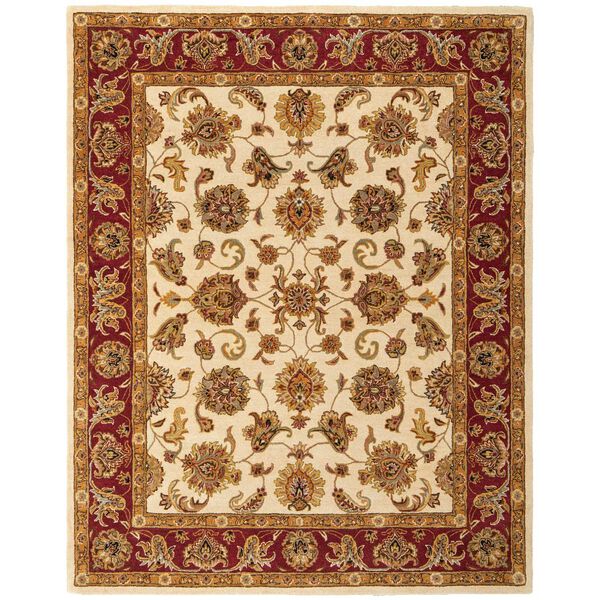 Wagner Tan Gold Red Rectangular 5 Ft. x 8 Ft. Area Rug, image 1