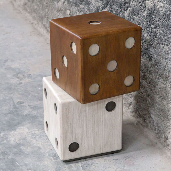 Roll the Dice Ebony and White Accent Table, image 2