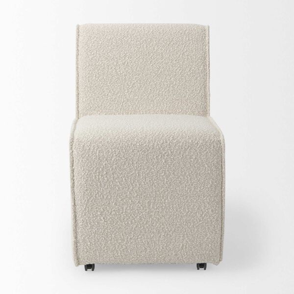 Damon Cream Fully Upholstered Dining Chair on Casters, image 2