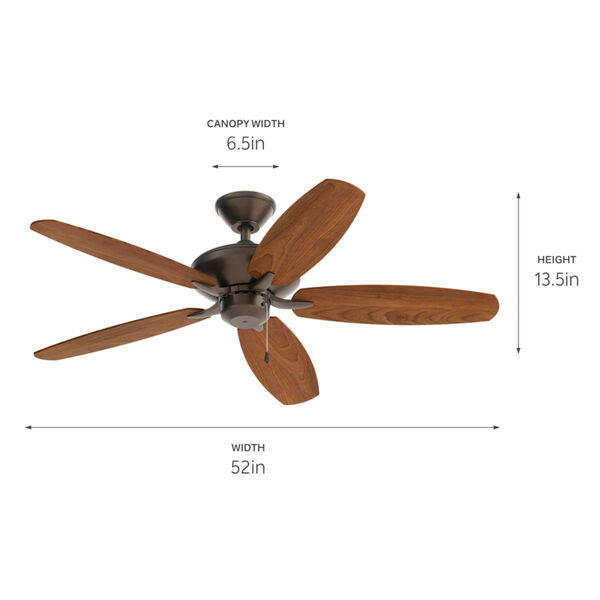 Renew Patio Satin Natural Bronze 52-Inch Ceiling Fan, image 6