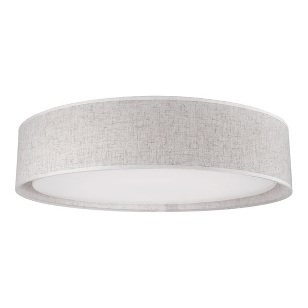 Beige 20-Inch One-Light LED Flush Mount with Textured Beige Shade, image 1