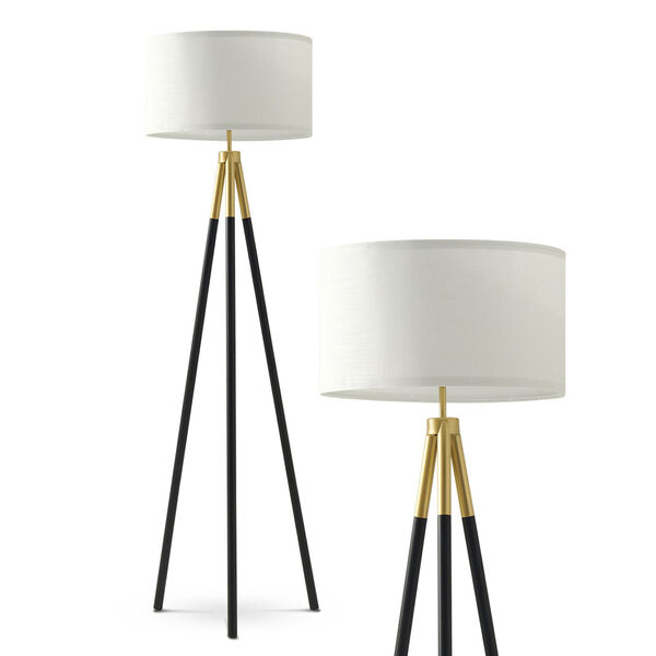 Levi Brass LED Floor Lamp, image 1