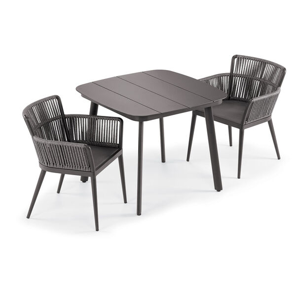 Nette Carbon and Pewter Patio Dining Set, 3-Piece, image 1