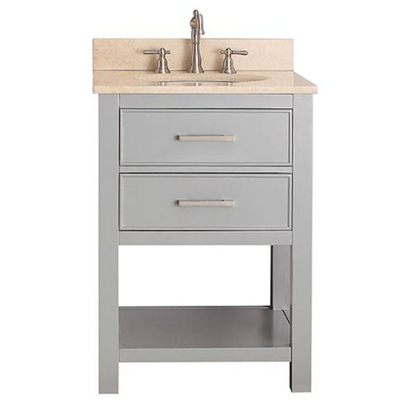 Brooks Chilled Gray 24-Inch Vanity Combo with Galala Beige Marble Top, image 1