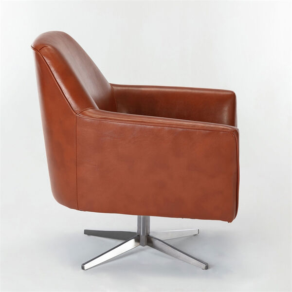 Phoenix Caramel Leather Gel Swivel Armchair, image 3