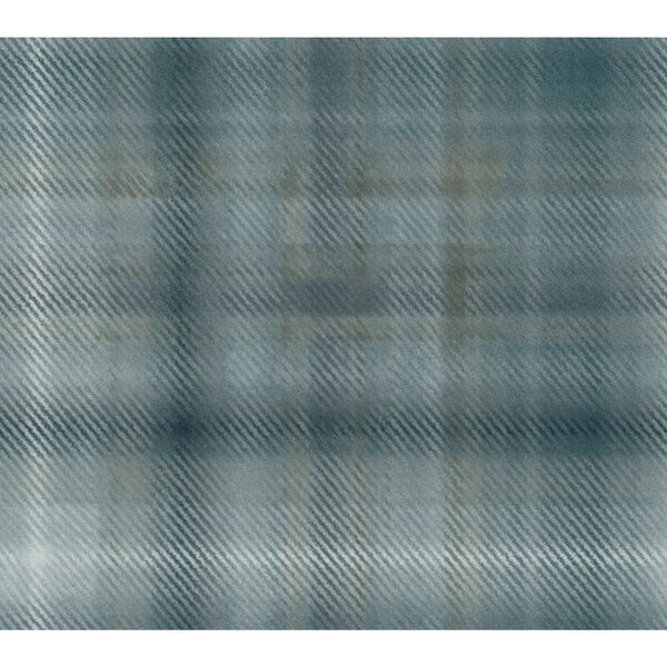 Ronald Redding Blue Sterling Plaid Non Pasted Wallpaper, image 2