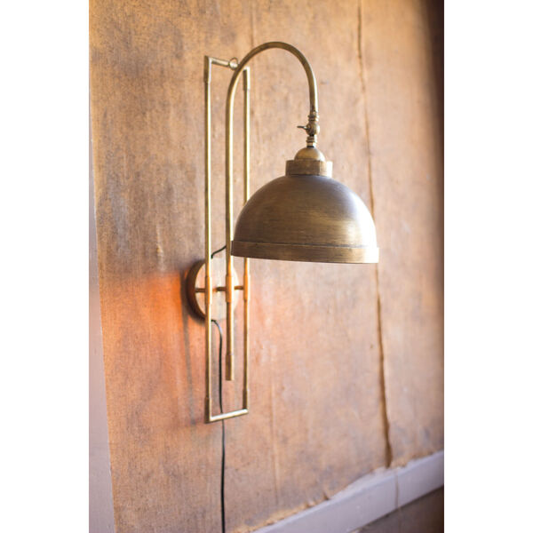 Antique Gold One-Light Metal Wall Light With Antique Brass Finish, image 1