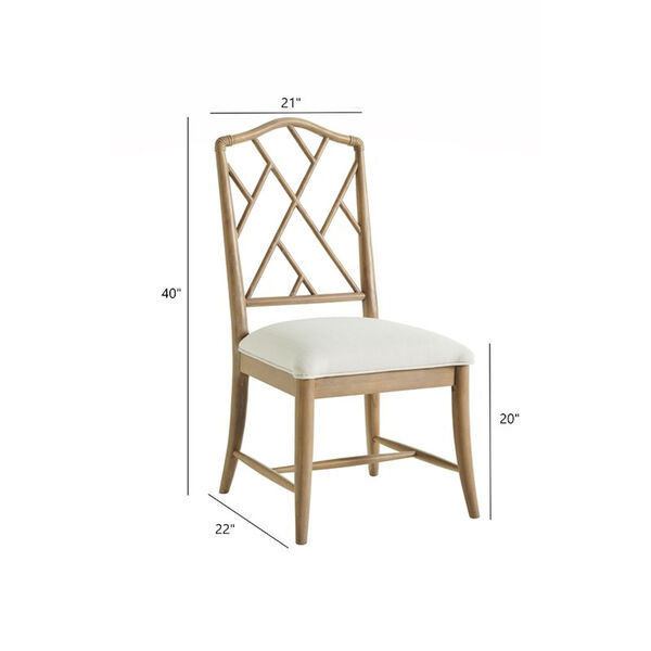 Chippendale Natural Oak and White Side Chair, Set of 2, image 5
