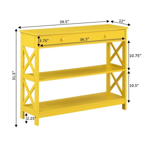 Oxford One Drawer Console Table in Yellow, image 6
