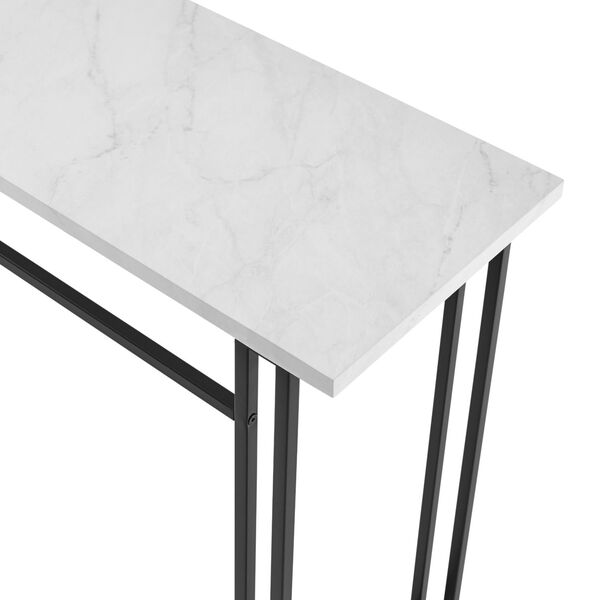 Waterfall Faux White Marble Entry Table, image 5