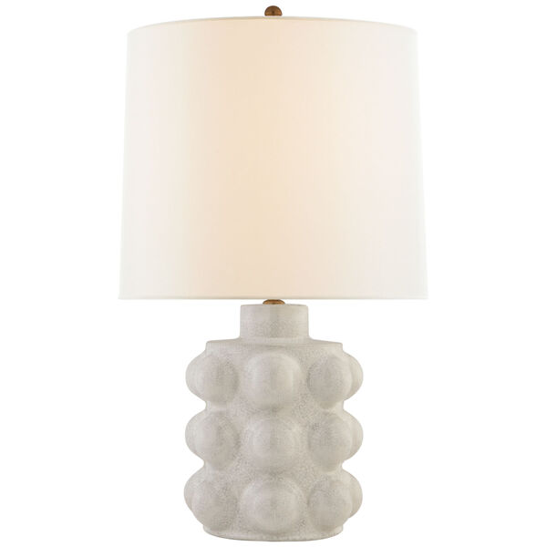 Vedra Medium Table Lamp in Bone Craquelure with Linen Shade by AERIN, image 1