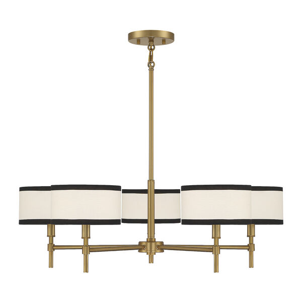 Lowry Natural Brass Five-Light Chandelier, image 1
