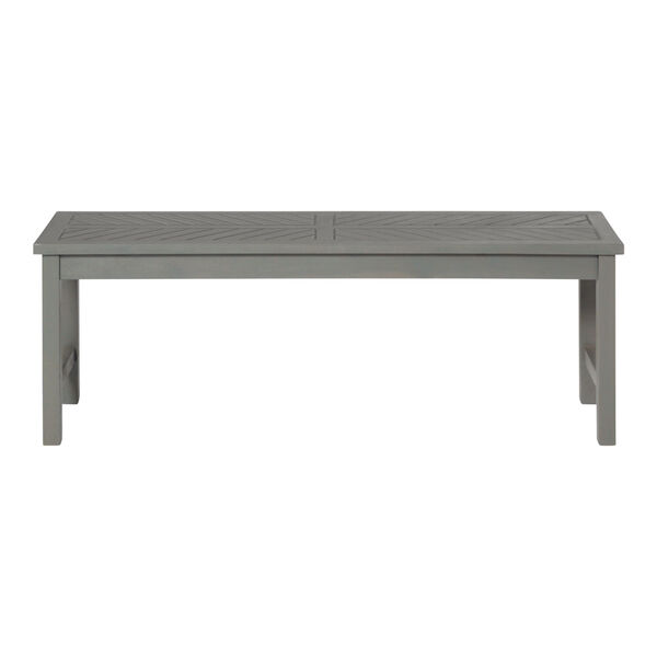Gray Wash 53-Inch Outdoor Dining Bench, image 1