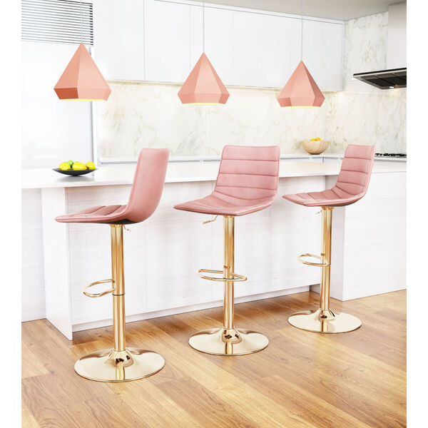 Prima Pink and Gold Bar Stool, image 2