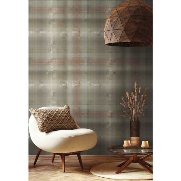 Ronald Redding Neutral Sterling Plaid Non Pasted Wallpaper, image 3