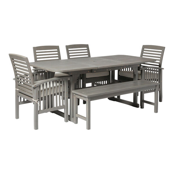 Gray Wash 35-Inch Six-Piece Classic Outdoor Dining Set, image 2