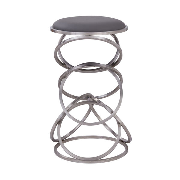 Medley Gray and Stainless Steel 26-Inch Counter Stool, image 2