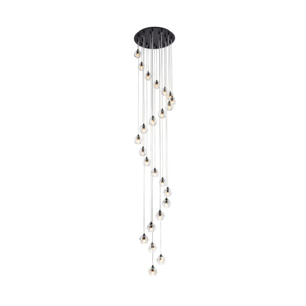 Eren Black 24-Light Pendant with Royal Cut Clear Crystal, image 1