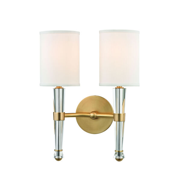 Volta Aged Brass Two-Light Wall Sconce, image 1