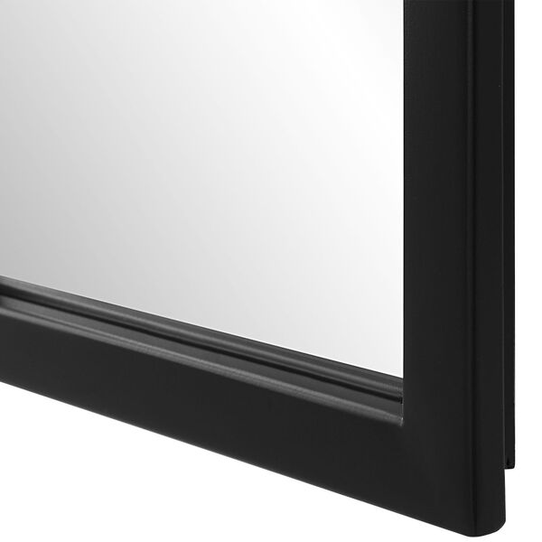 Amiel Satin Black 17-Inch x 50-Inch Arch Window Mirror, image 6