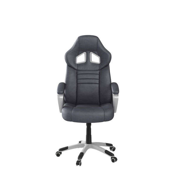 Everett Black Gaming Office Chair with Vegan Leather, image 4