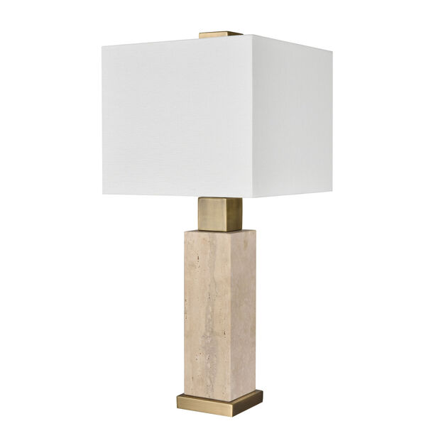 Dovercourt Natural and Antique Brass One-Light Table Lamp, image 2