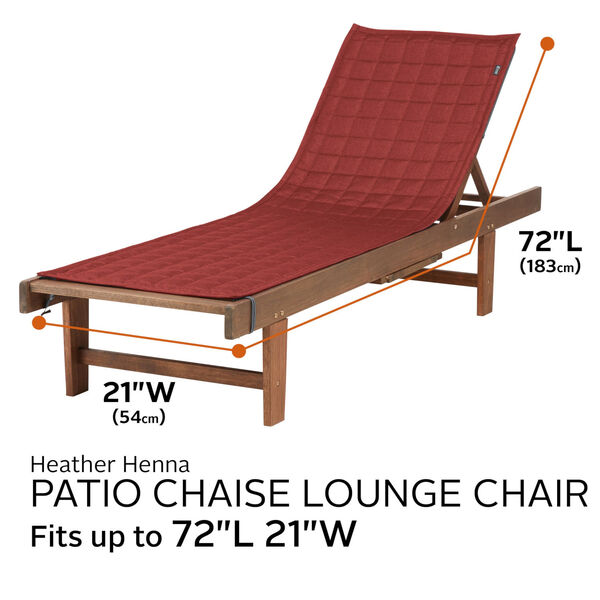 Oak Heather Henna 72-Inch Patio Chaise Lounge Cover, image 4