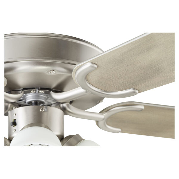 Virtue Satin Nickel Four-Light 52-Inch Ceiling Fan with Satin Opal Glass, image 4